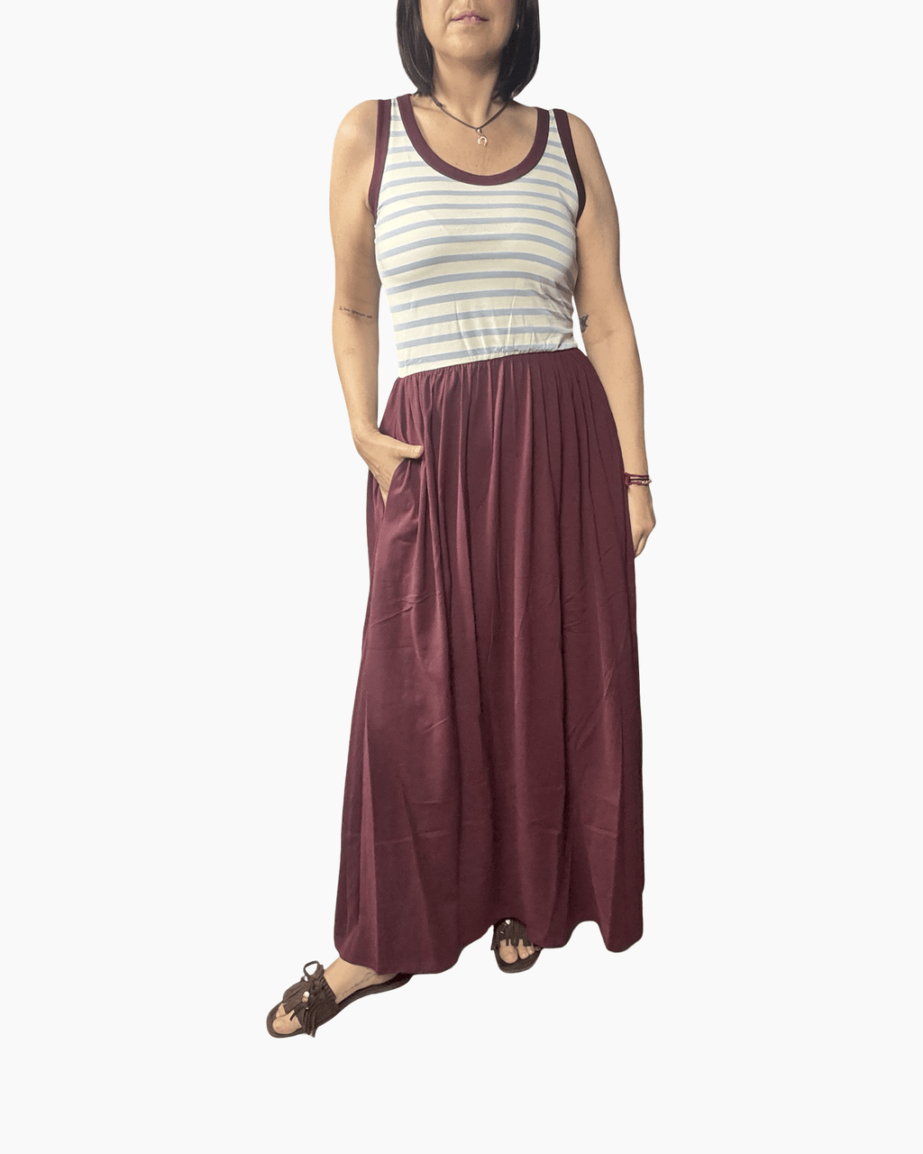 ABITO A RIGHE SUSY MIX - XE BLU ABBIGLIAMENTO
