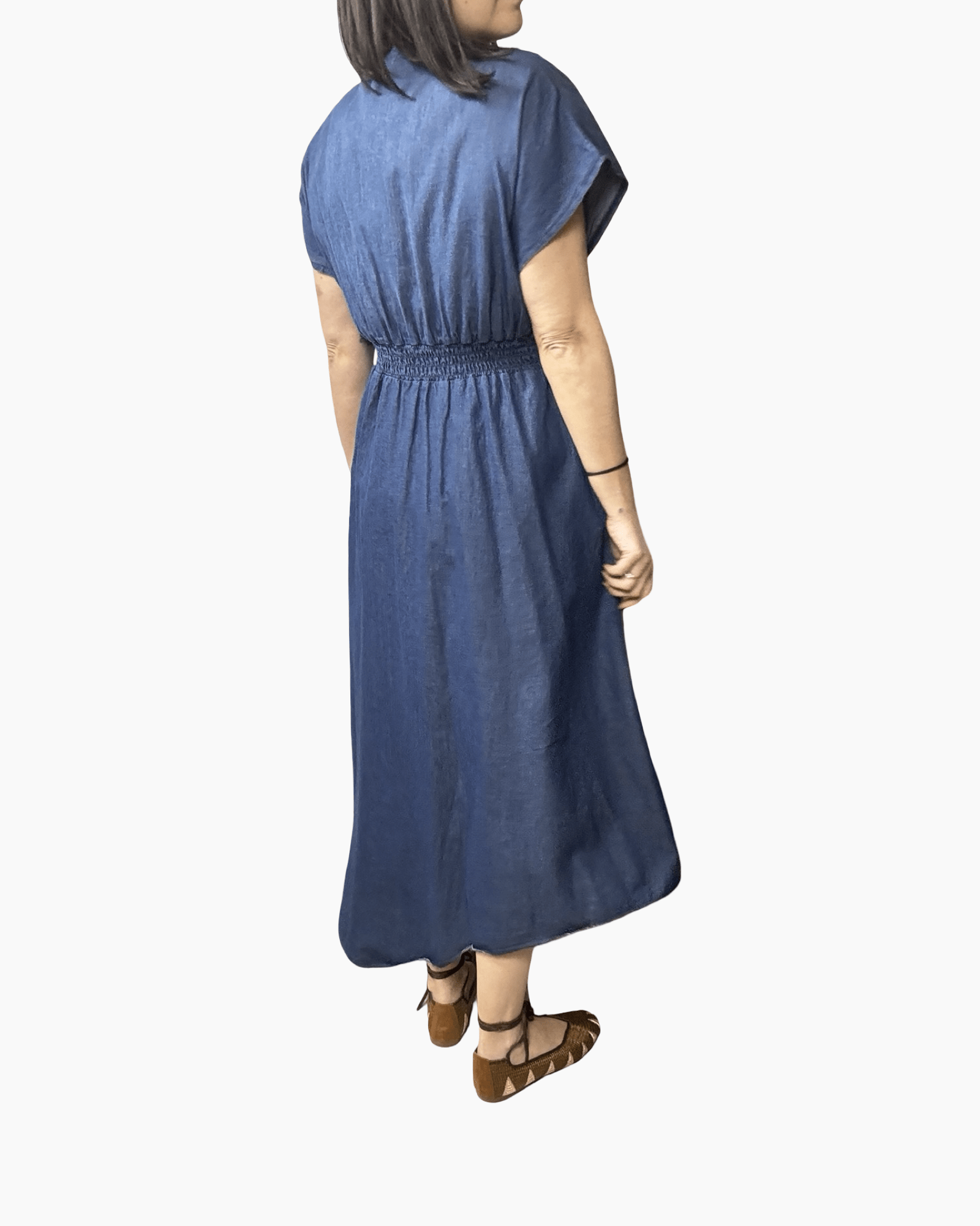 ABITO ASIMMETRICO IN CHAMBRAY SUSY MIX - XE BLU ABBIGLIAMENTO