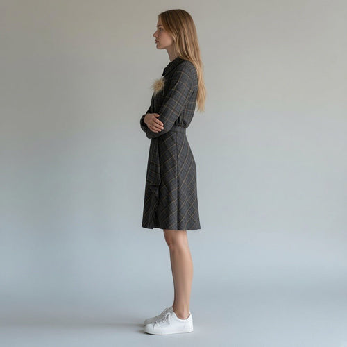 ABITO CHECK GRIGIO MOTEL - XE BLU Abbigliamento Donna