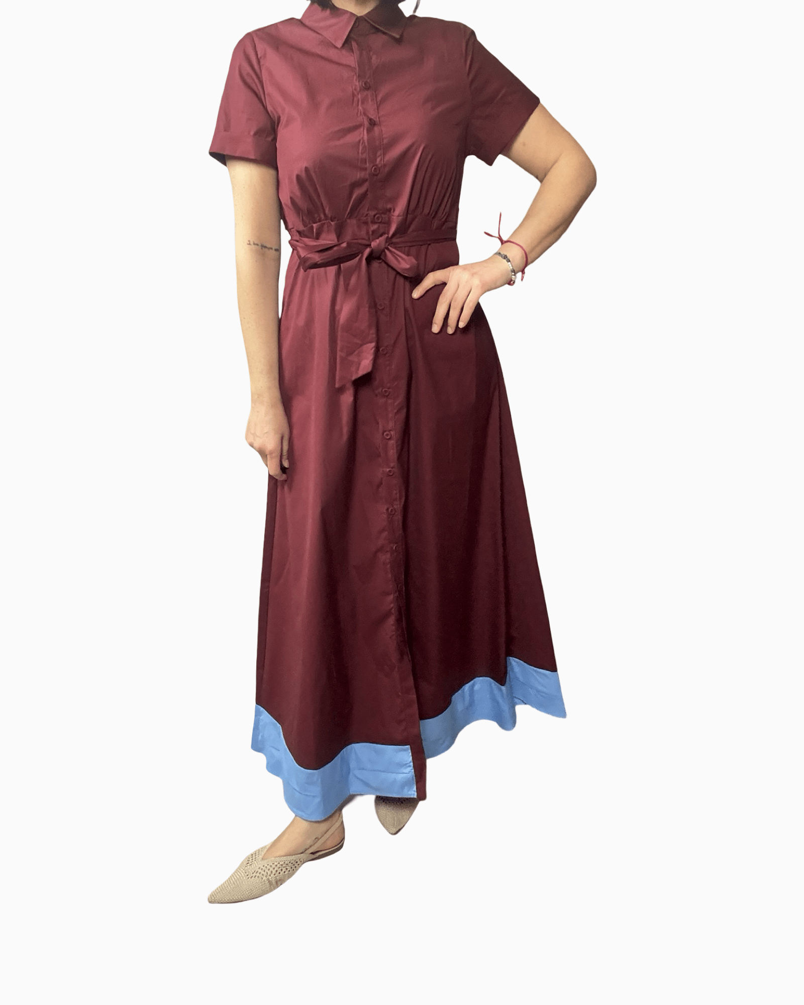 ABITO CHEMISIER BICOLOR TENSIONE IN - XE BLU ABBIGLIAMENTO