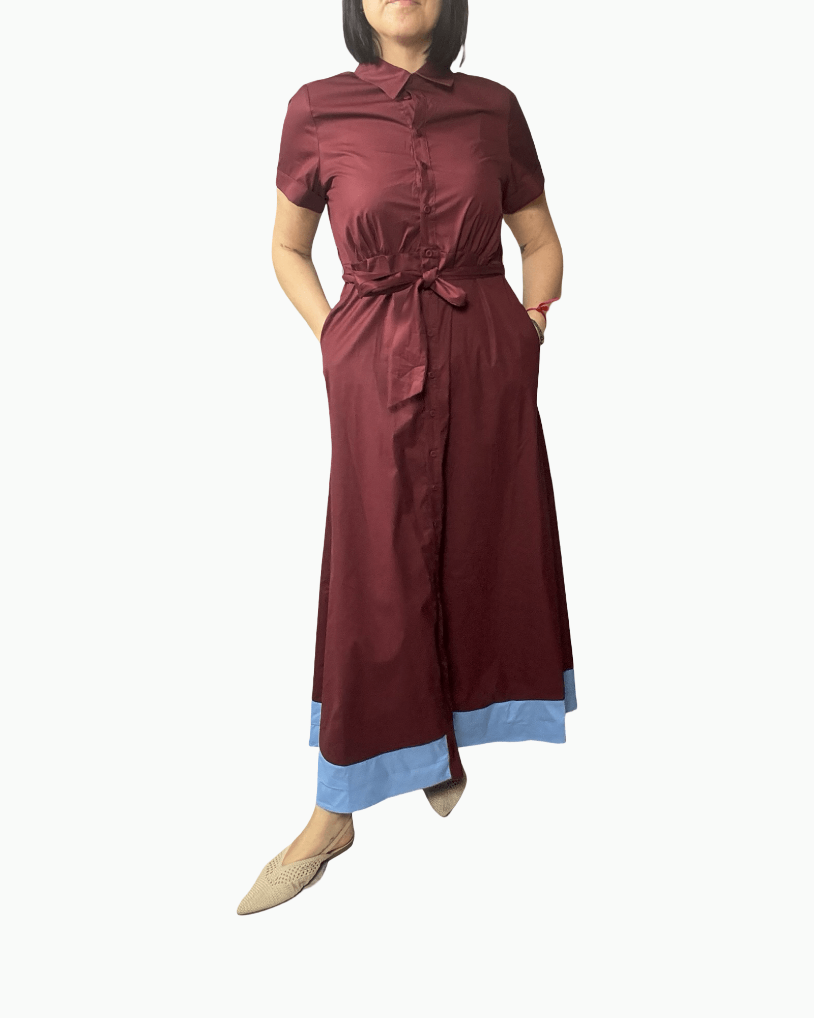 ABITO CHEMISIER BICOLOR TENSIONE IN - XE BLU ABBIGLIAMENTO