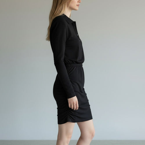 ABITO CON COLLETTO TENSIONE IN - XE BLU Abbigliamento Donna