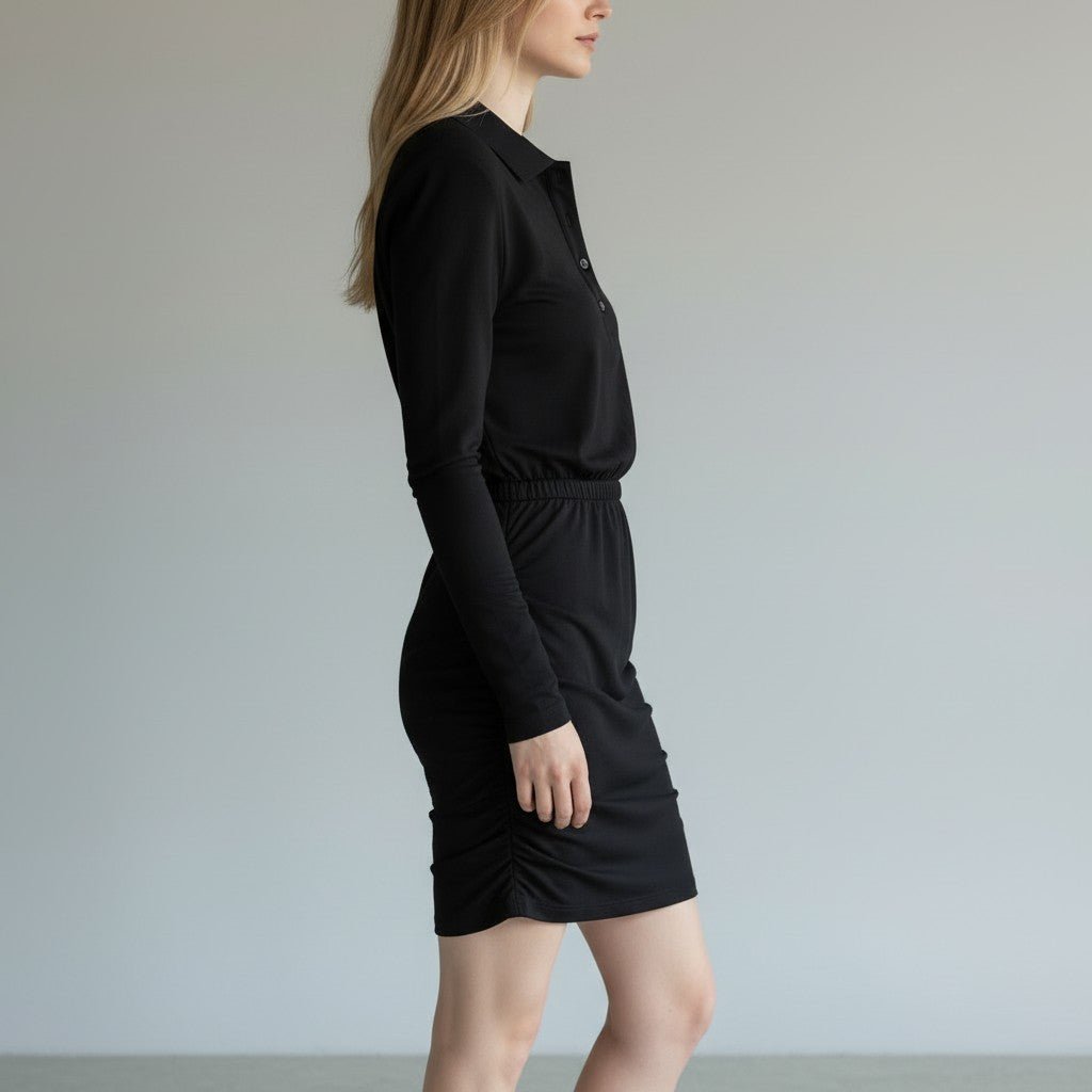 ABITO CON COLLETTO TENSIONE IN - XE BLU Abbigliamento Donna