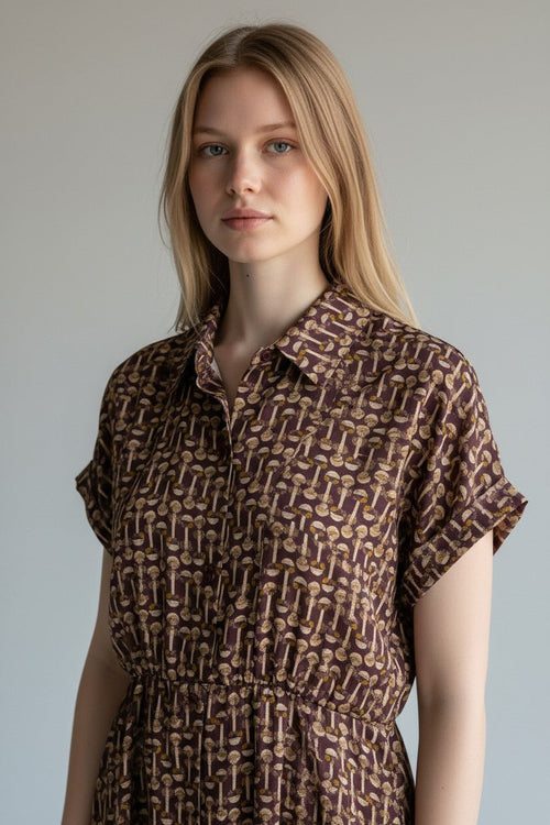 ABITO CORTO A FANTASIA GEOMETRICA SUSY MIX - XE BLU Abbigliamento Donna
