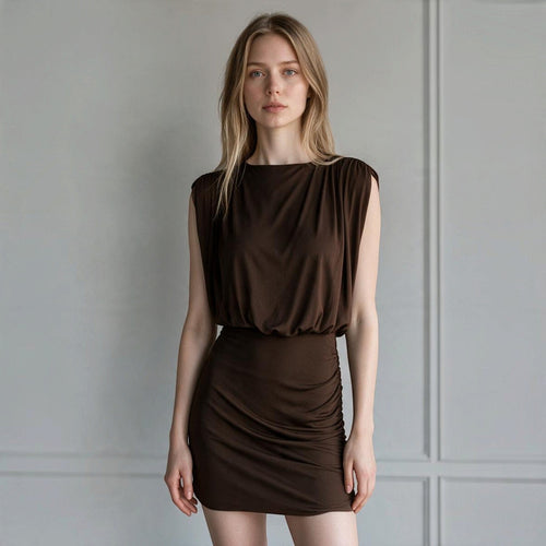 ABITO CORTO ARRICCIATO SUSY MIX - XE BLU Abbigliamento Donna