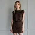 ABITO CORTO ARRICCIATO SUSY MIX - XE BLU Abbigliamento Donna