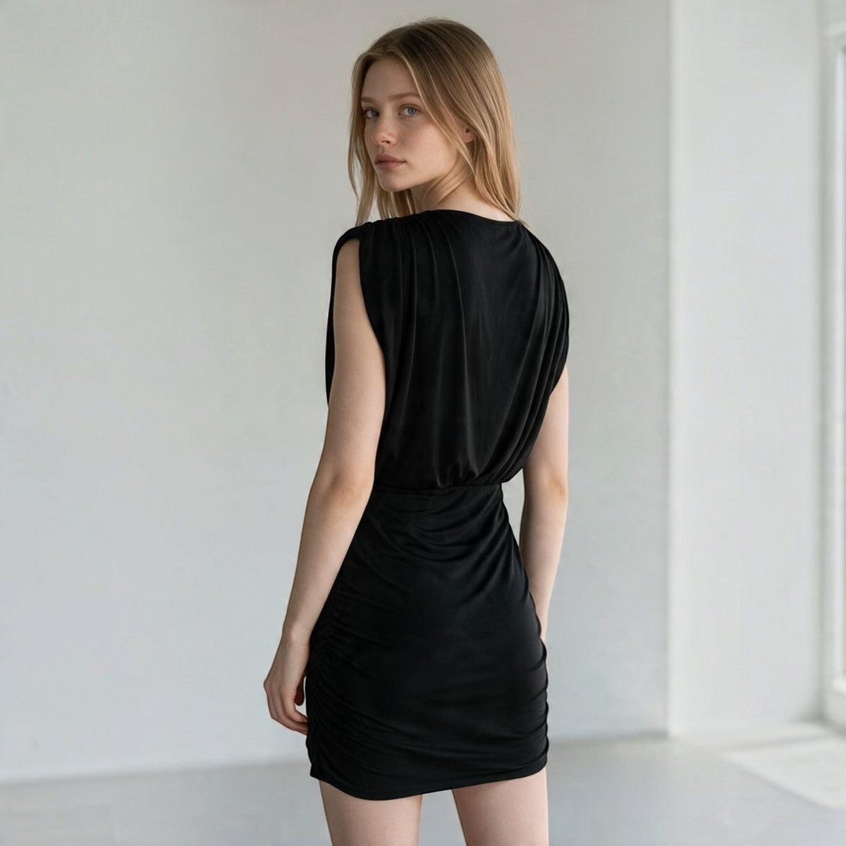 ABITO CORTO ARRICCIATO SUSY MIX - XE BLU Abbigliamento Donna