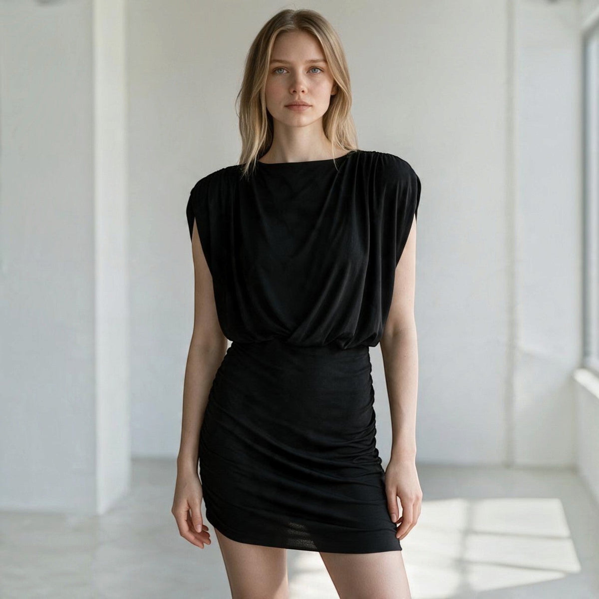 ABITO CORTO ARRICCIATO SUSY MIX - XE BLU Abbigliamento Donna