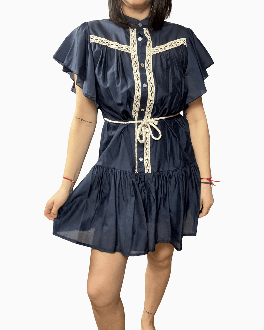 ABITO CORTO CON PASSAMANERIA SUYS MIX - XE BLU ABBIGLIAMENTO