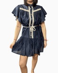 ABITO CORTO CON PASSAMANERIA SUYS MIX - XE BLU ABBIGLIAMENTO
