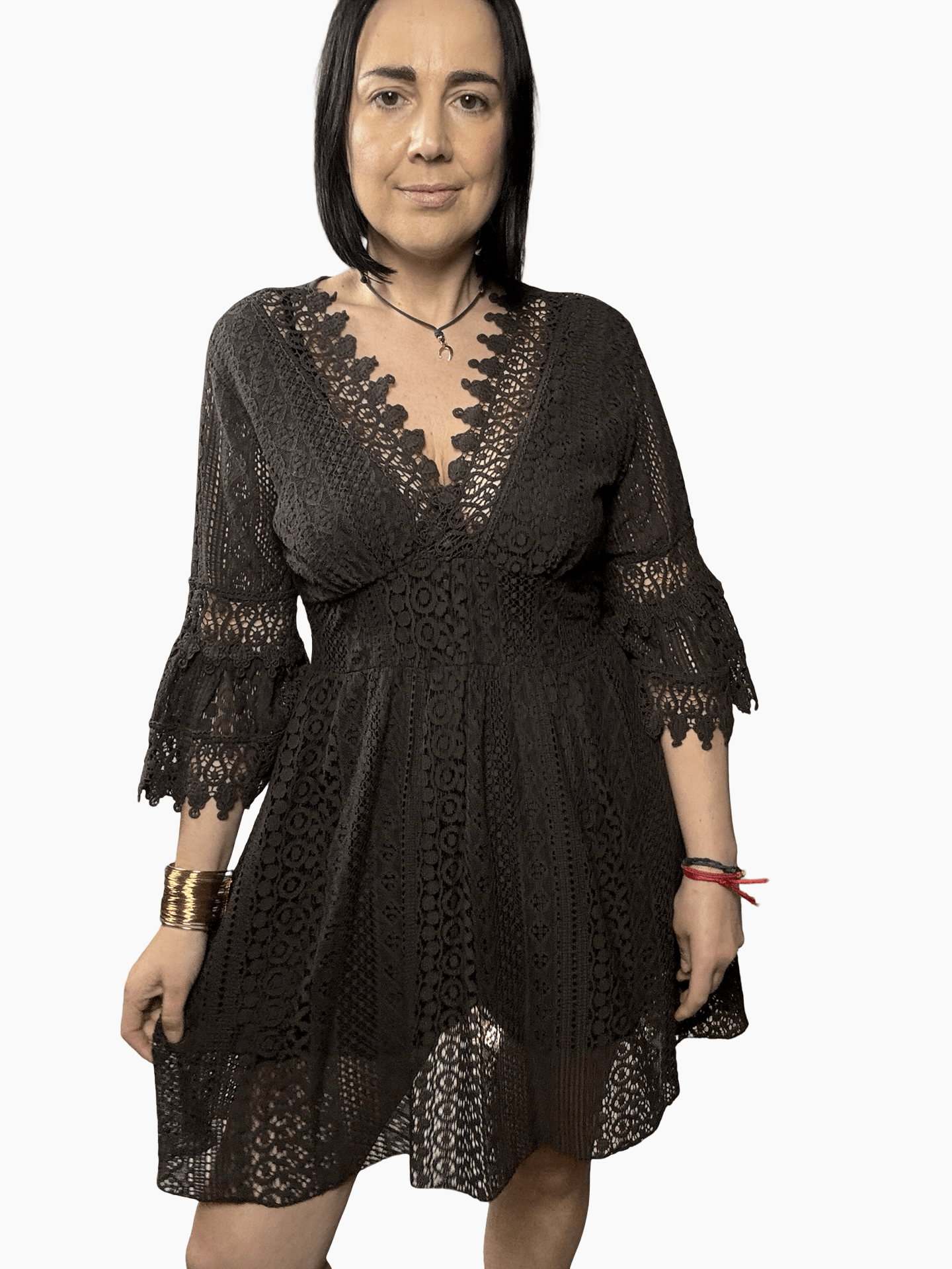 ABITO CORTO IN PIZZO SUSY MIX - XE BLU ABBIGLIAMENTO