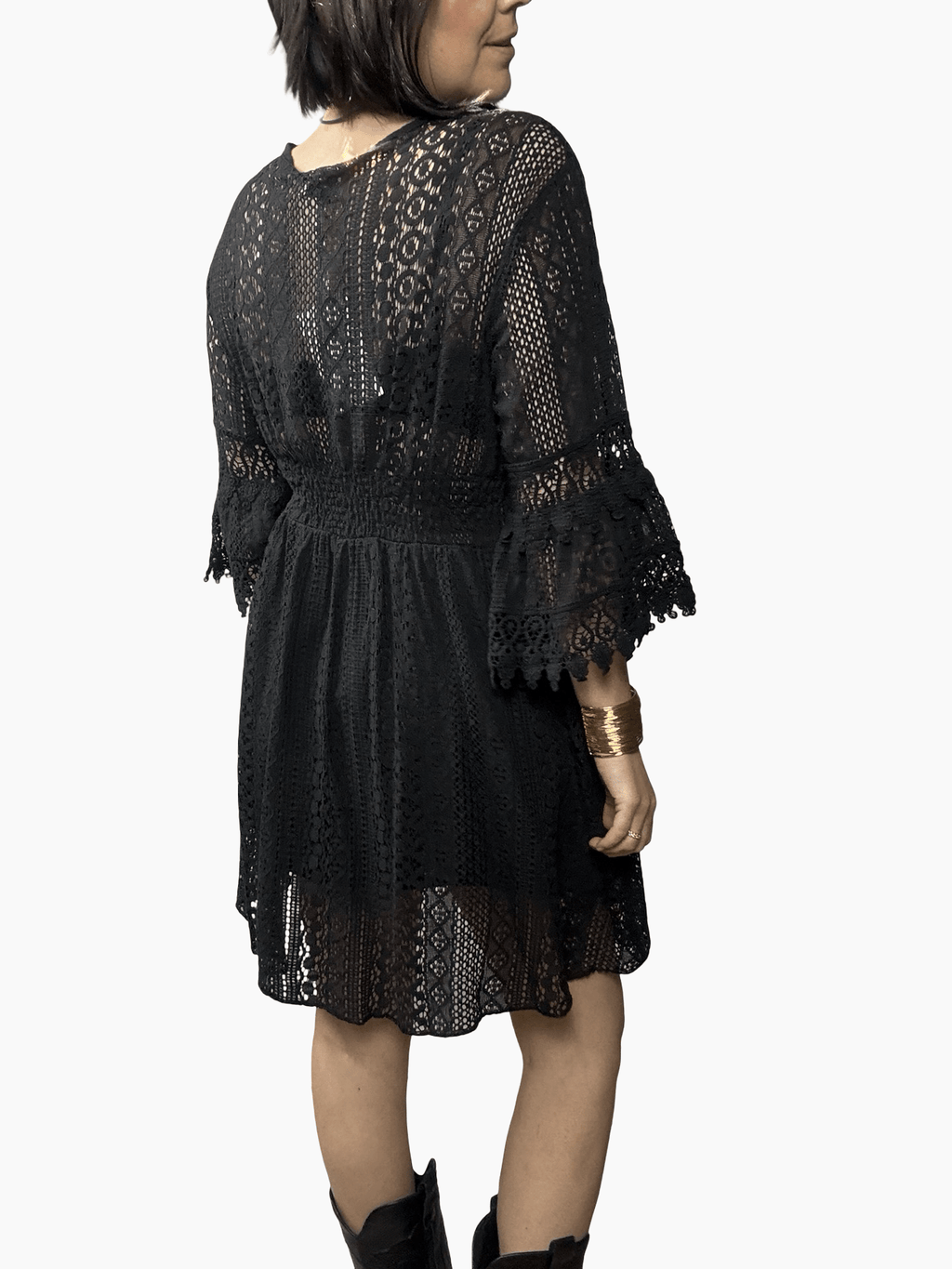 ABITO CORTO IN PIZZO SUSY MIX - XE BLU ABBIGLIAMENTO