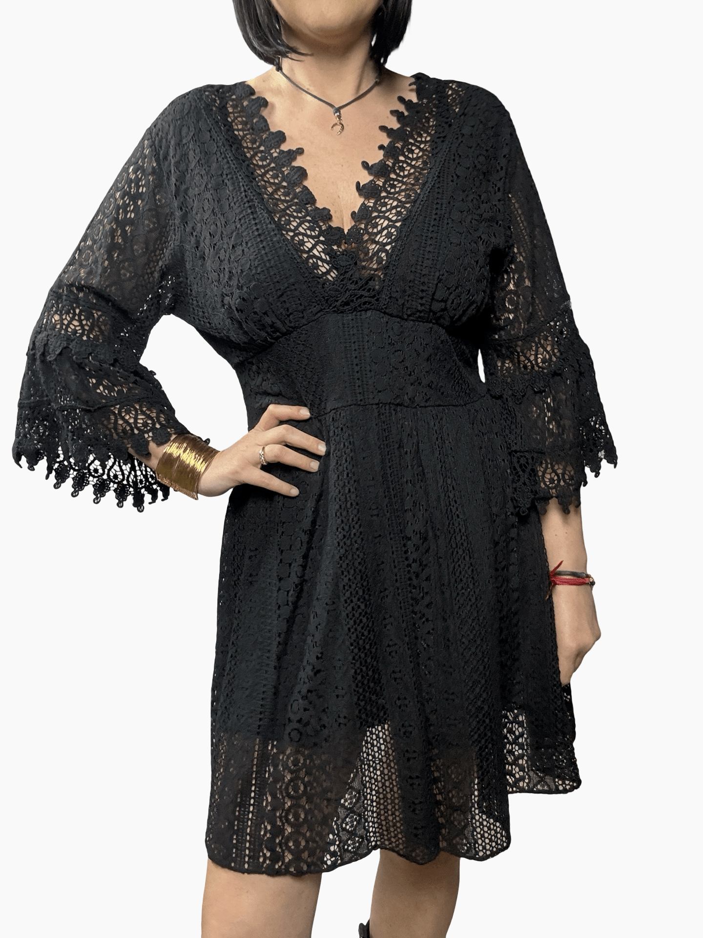 ABITO CORTO IN PIZZO SUSY MIX - XE BLU ABBIGLIAMENTO