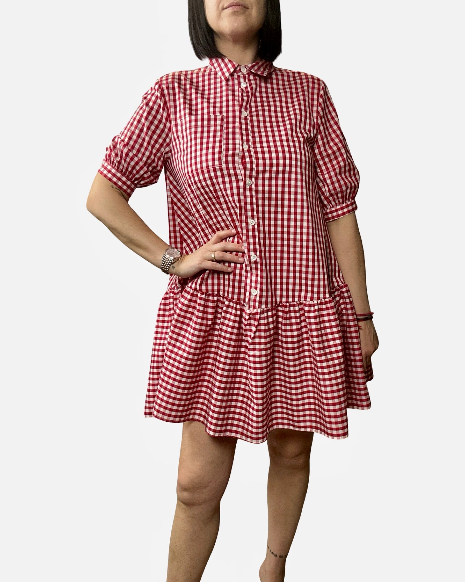 ABITO CORTO VICHY VICOLO - XE BLU ABBIGLIAMENTO