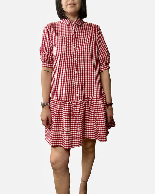 ABITO CORTO VICHY VICOLO - XE BLU ABBIGLIAMENTO