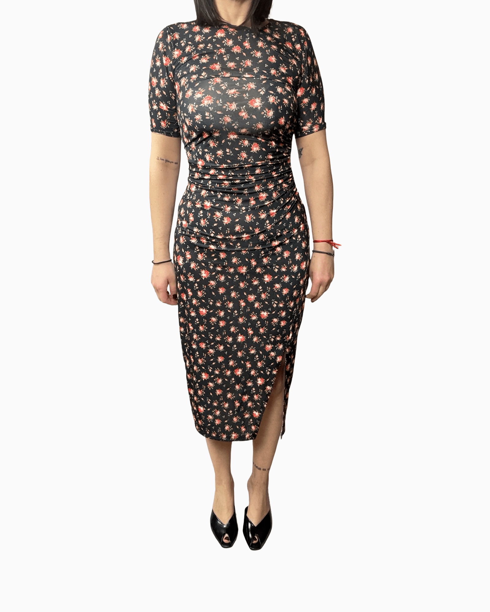ABITO DRAPPEGGIATO A FIORELLINI SUSY MIX - XE BLU ABBIGLIAMENTO