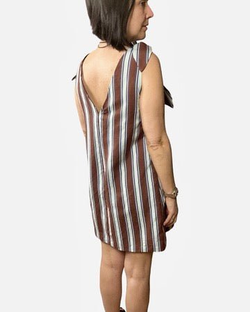 ABITO FIOCCHETTI A RIGHE VICOLO - XE BLU ABBIGLIAMENTO