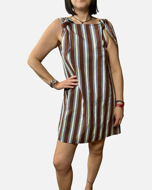 ABITO FIOCCHETTI A RIGHE VICOLO - XE BLU ABBIGLIAMENTO