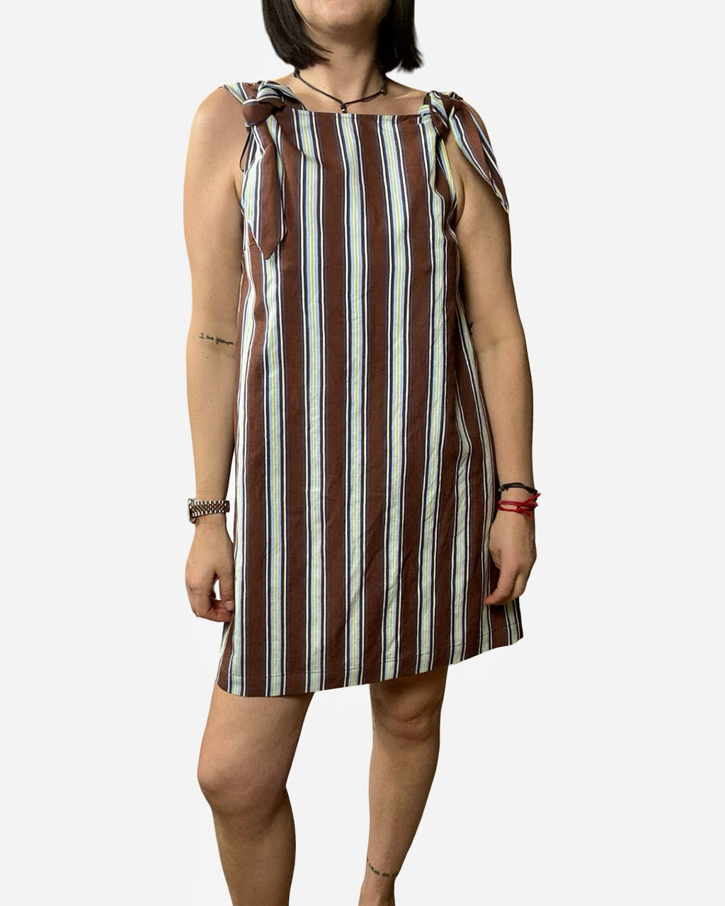 ABITO FIOCCHETTI A RIGHE VICOLO - XE BLU ABBIGLIAMENTO