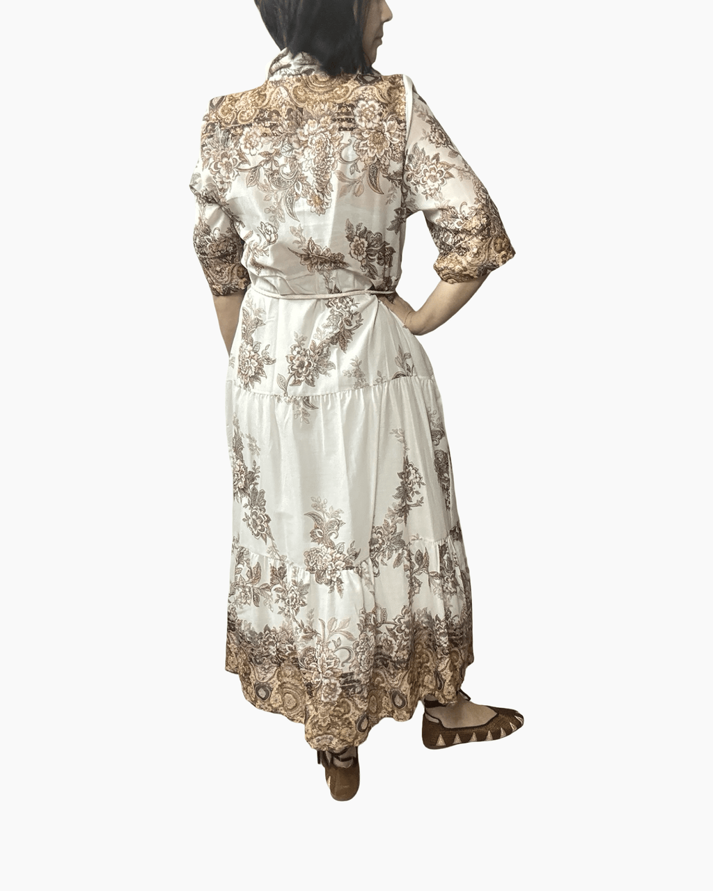 ABITO FLOREALE BEIGE SUSY MIX - XE BLU ABBIGLIAMENTO