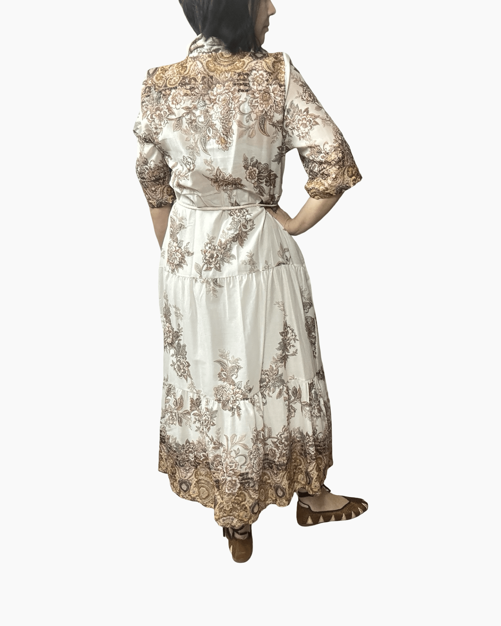 ABITO FLOREALE BEIGE SUSY MIX - XE BLU ABBIGLIAMENTO