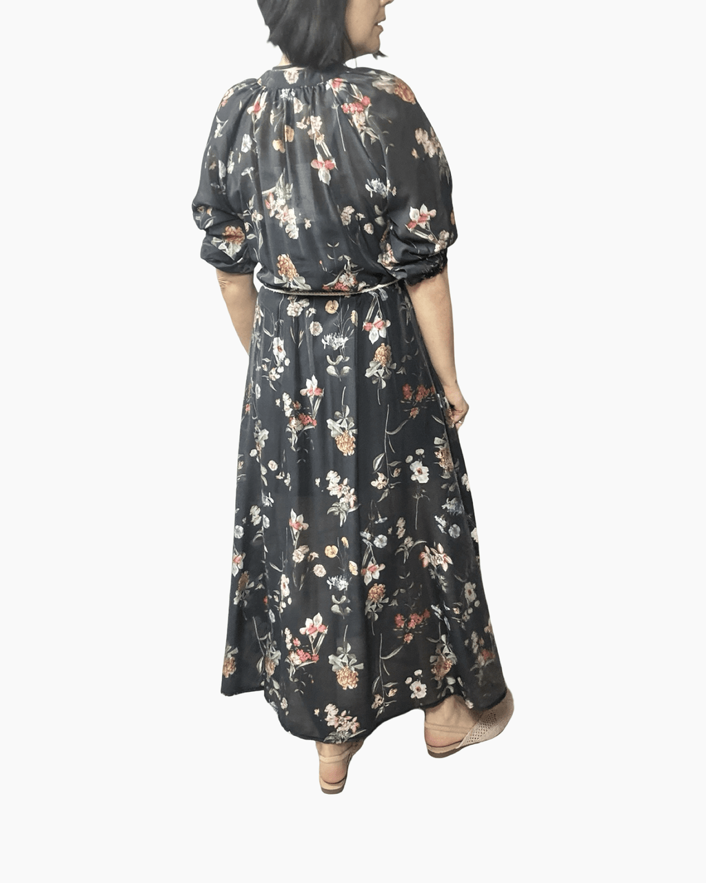 ABITO FLOREALE NERO SUSY MIX - XE BLU ABBIGLIAMENTO