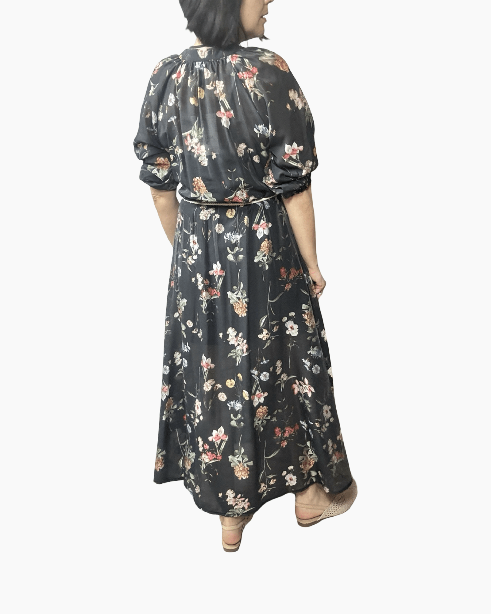 ABITO FLOREALE NERO SUSY MIX - XE BLU ABBIGLIAMENTO