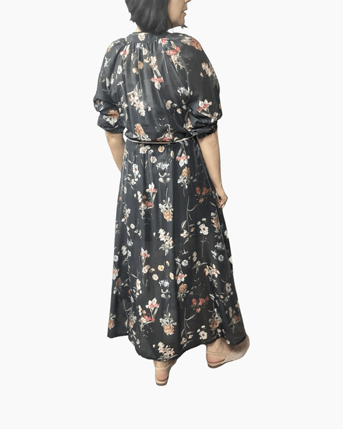 ABITO FLOREALE NERO SUSY MIX - XE BLU ABBIGLIAMENTO