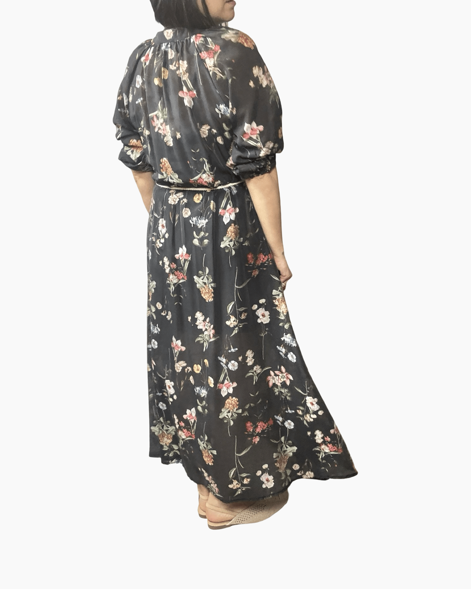 ABITO FLOREALE NERO SUSY MIX - XE BLU ABBIGLIAMENTO