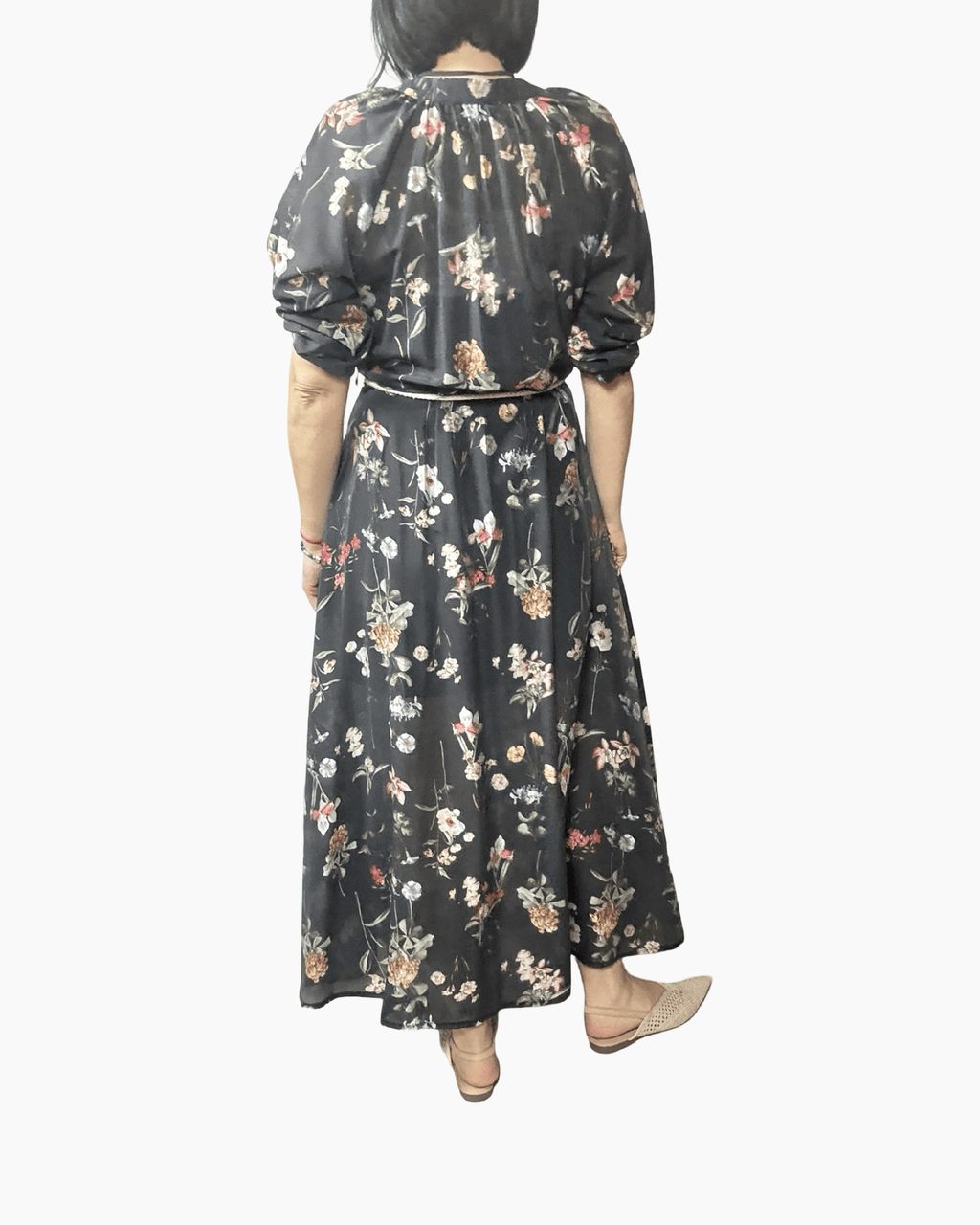 ABITO FLOREALE NERO SUSY MIX - XE BLU ABBIGLIAMENTO