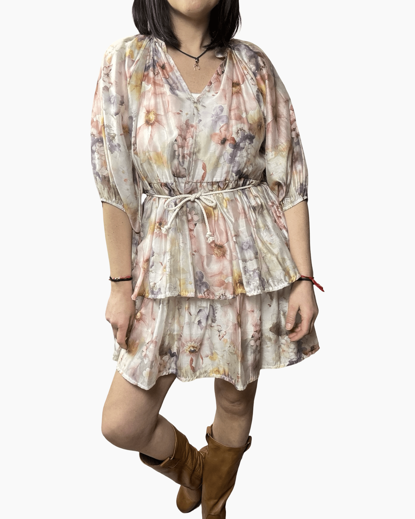 ABITO FLOREALE ROSA SUSY MIX - XE BLU ABBIGLIAMENTO