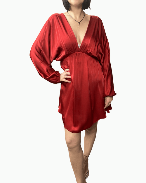 ABITO IN RASO TAGLIO IMPERO DIXIE - XE BLU ABBIGLIAMENTO