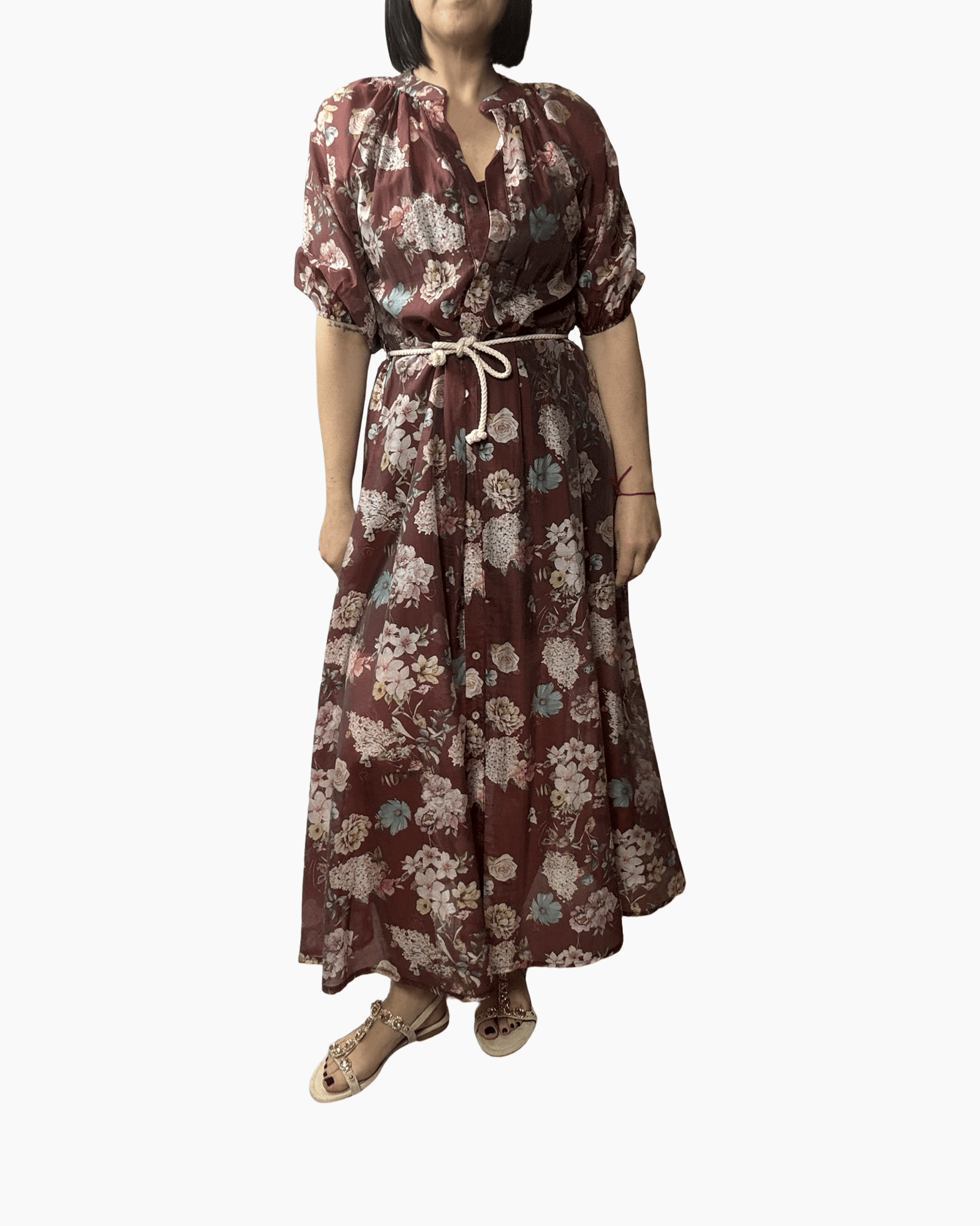 ABITO LUNGO FLOWERS SUSY MIX - XE BLU ABBIGLIAMENTO