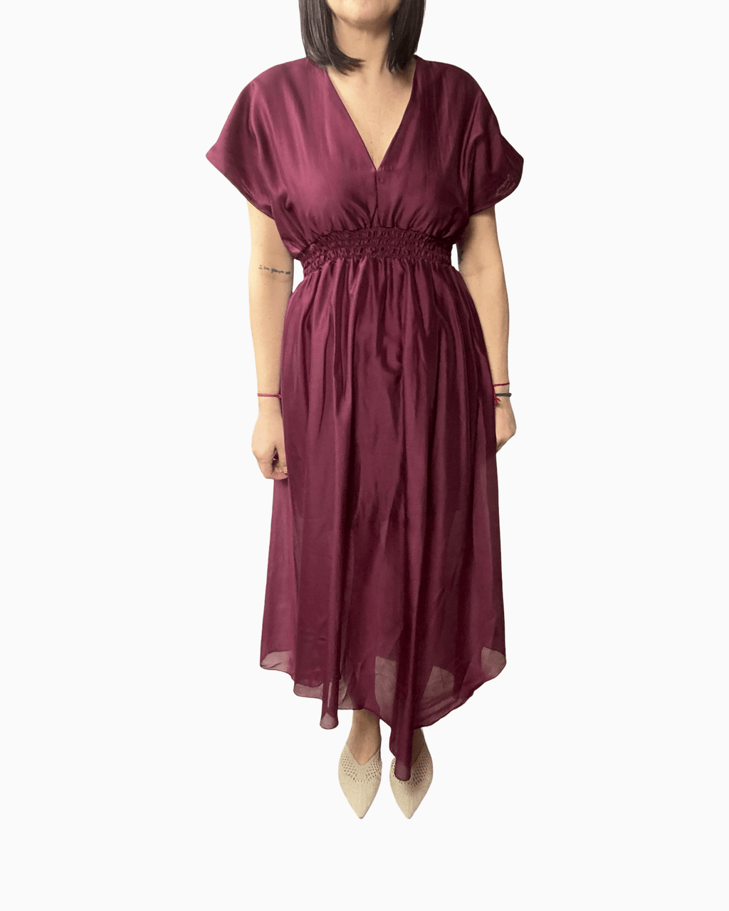 ABITO LUNGO IN MUSSOLA ROSSO INDIA HAVEONE - XE BLU ABBIGLIAMENTO