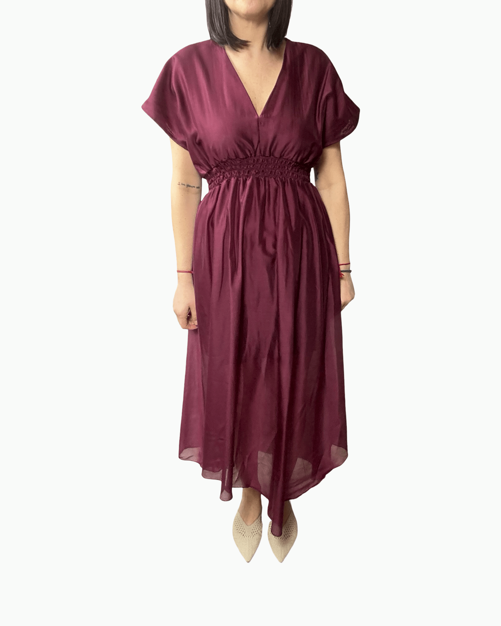 ABITO LUNGO IN MUSSOLA ROSSO INDIA HAVEONE - XE BLU ABBIGLIAMENTO