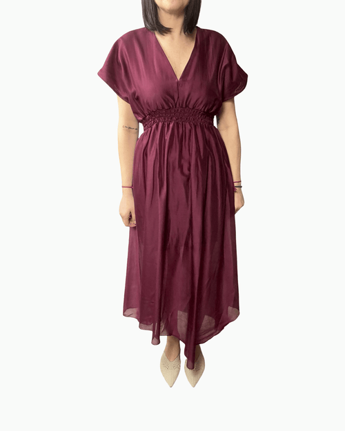 ABITO LUNGO IN MUSSOLA ROSSO INDIA HAVEONE - XE BLU ABBIGLIAMENTO