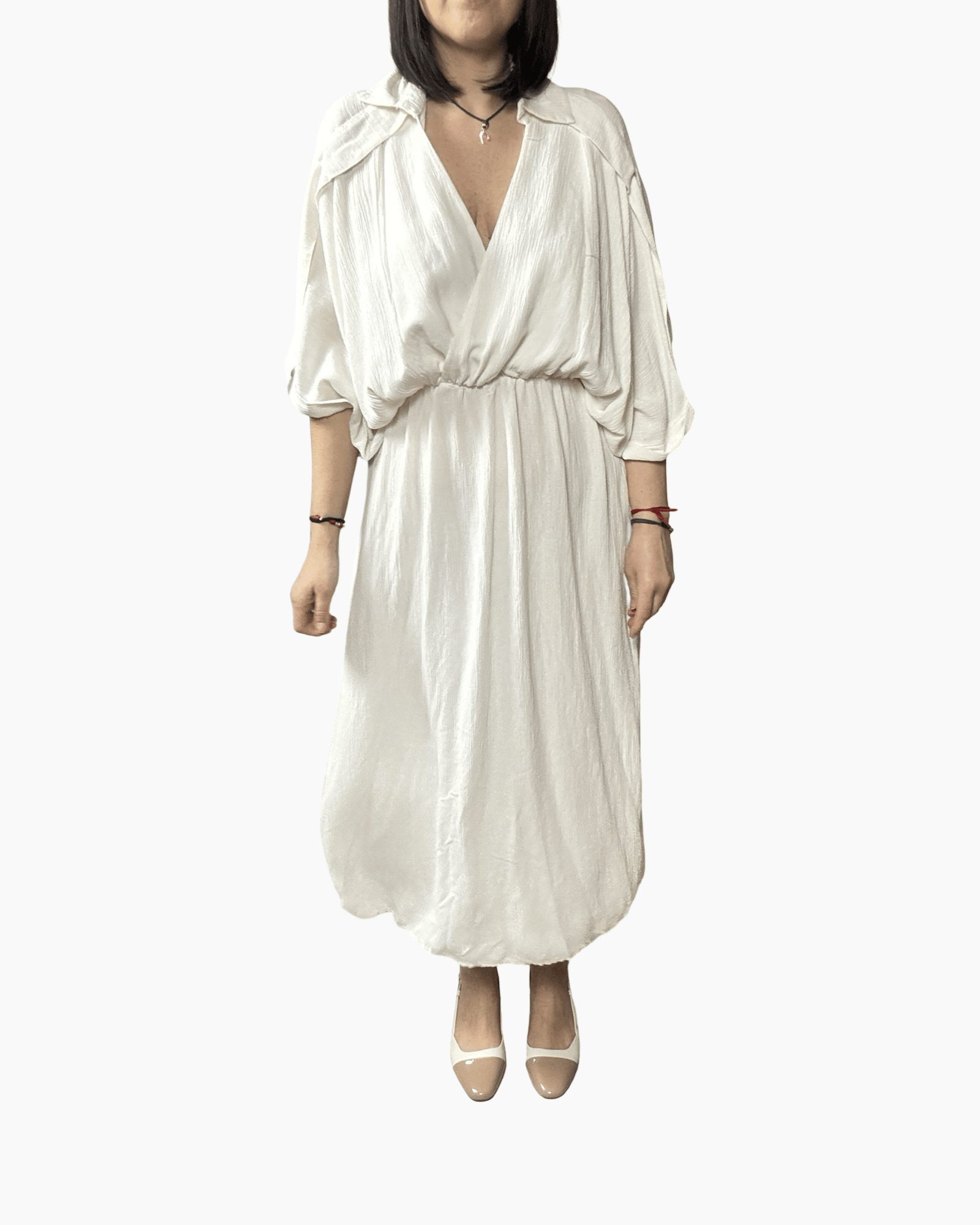 ABITO LUNGO MANICA A KIMONO HAVEONE - XE BLU ABBIGLIAMENTO