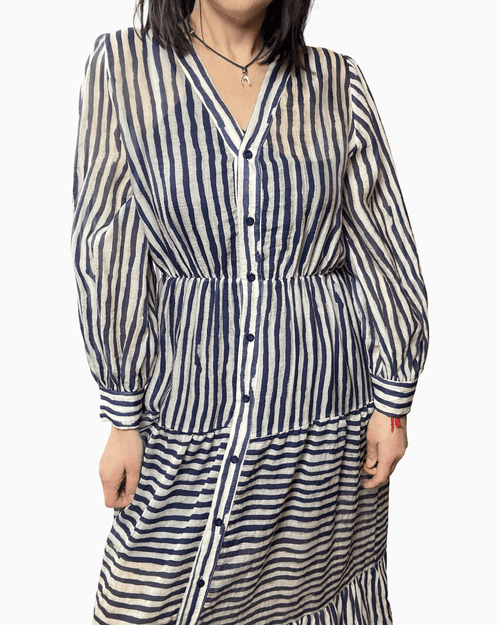 ABITO LUNGO RIGATO SUSY MIX - XE BLU ABBIGLIAMENTO