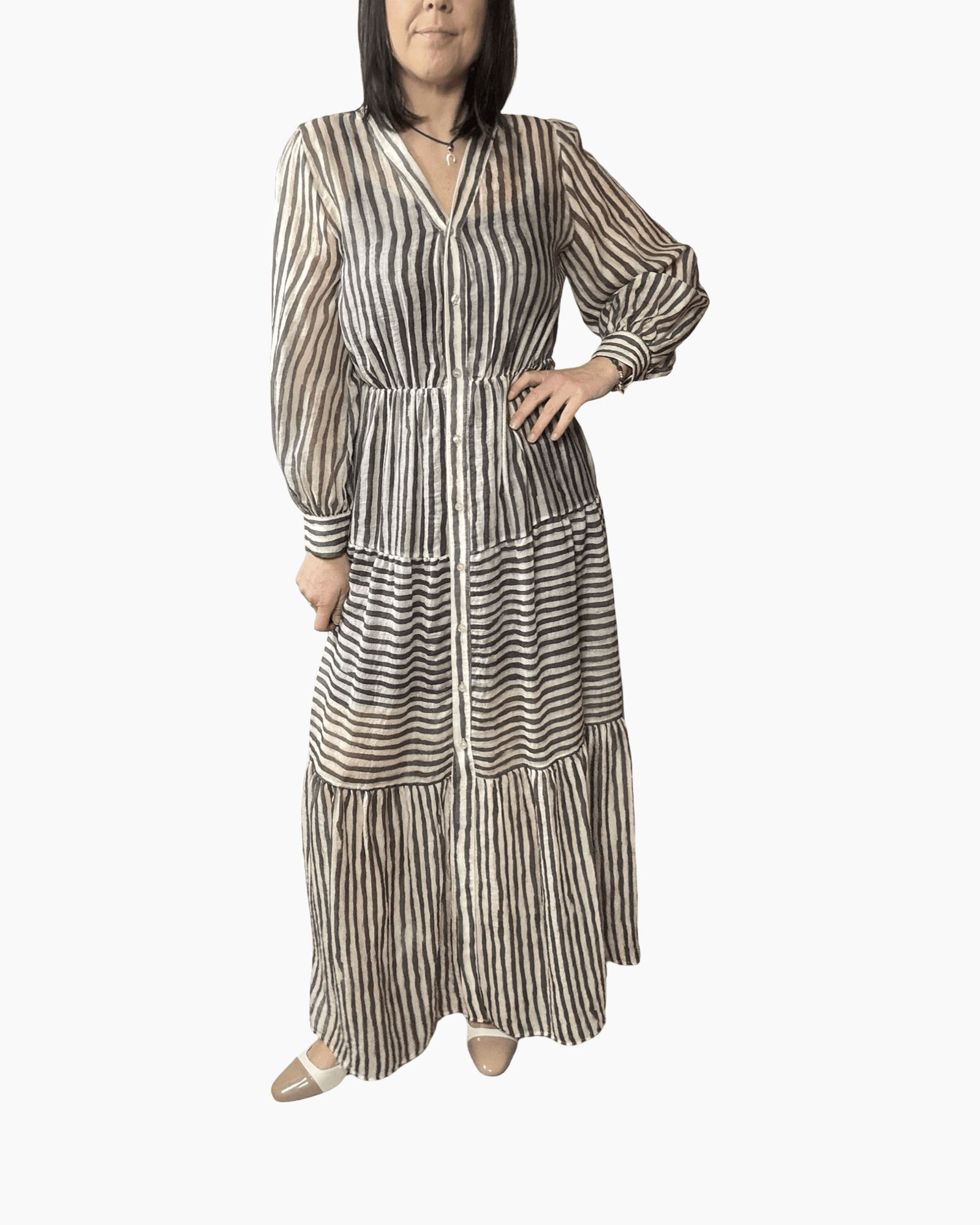 ABITO LUNGO RIGATO SUSY MIX - XE BLU ABBIGLIAMENTO