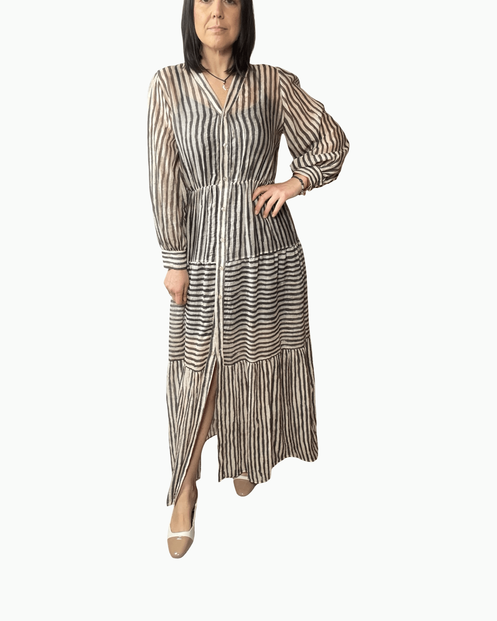 ABITO LUNGO RIGATO SUSY MIX - XE BLU ABBIGLIAMENTO
