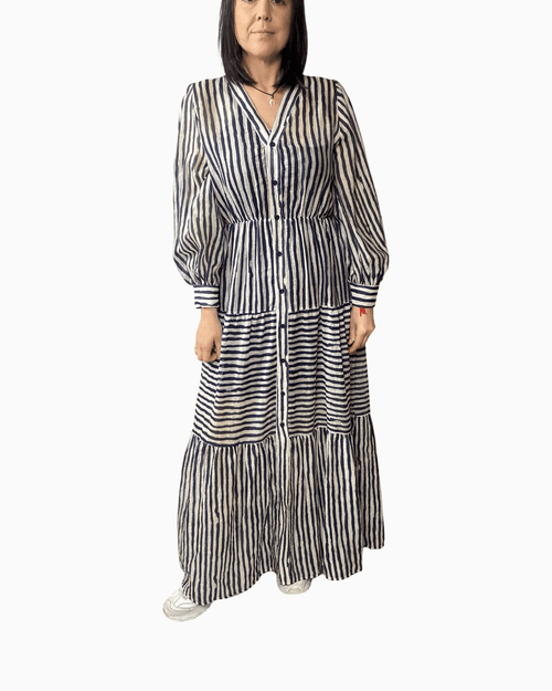 ABITO LUNGO RIGATO SUSY MIX - XE BLU ABBIGLIAMENTO