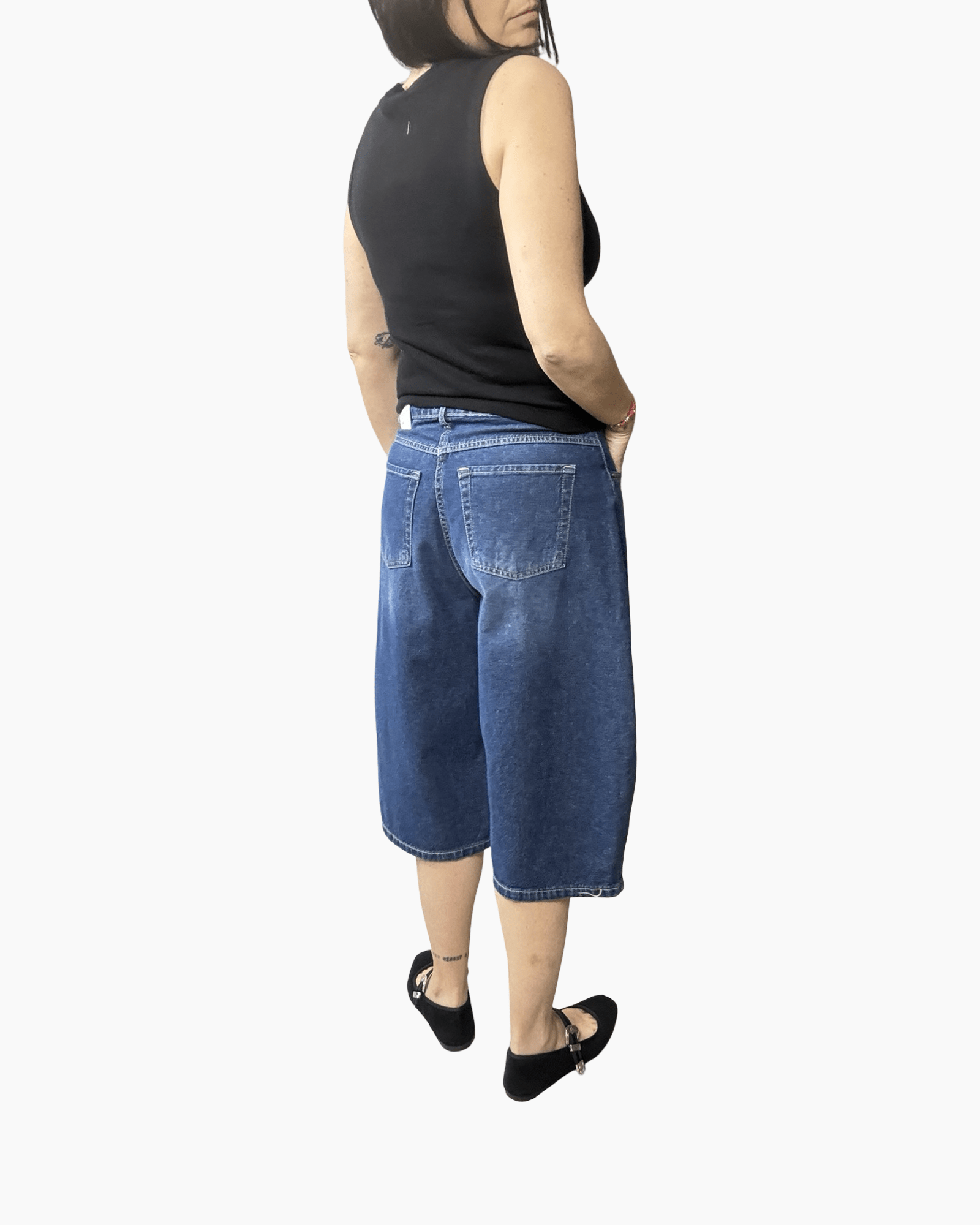 BERMUDA CARROT IN DENIM MOTEL - XE BLU ABBIGLIAMENTO
