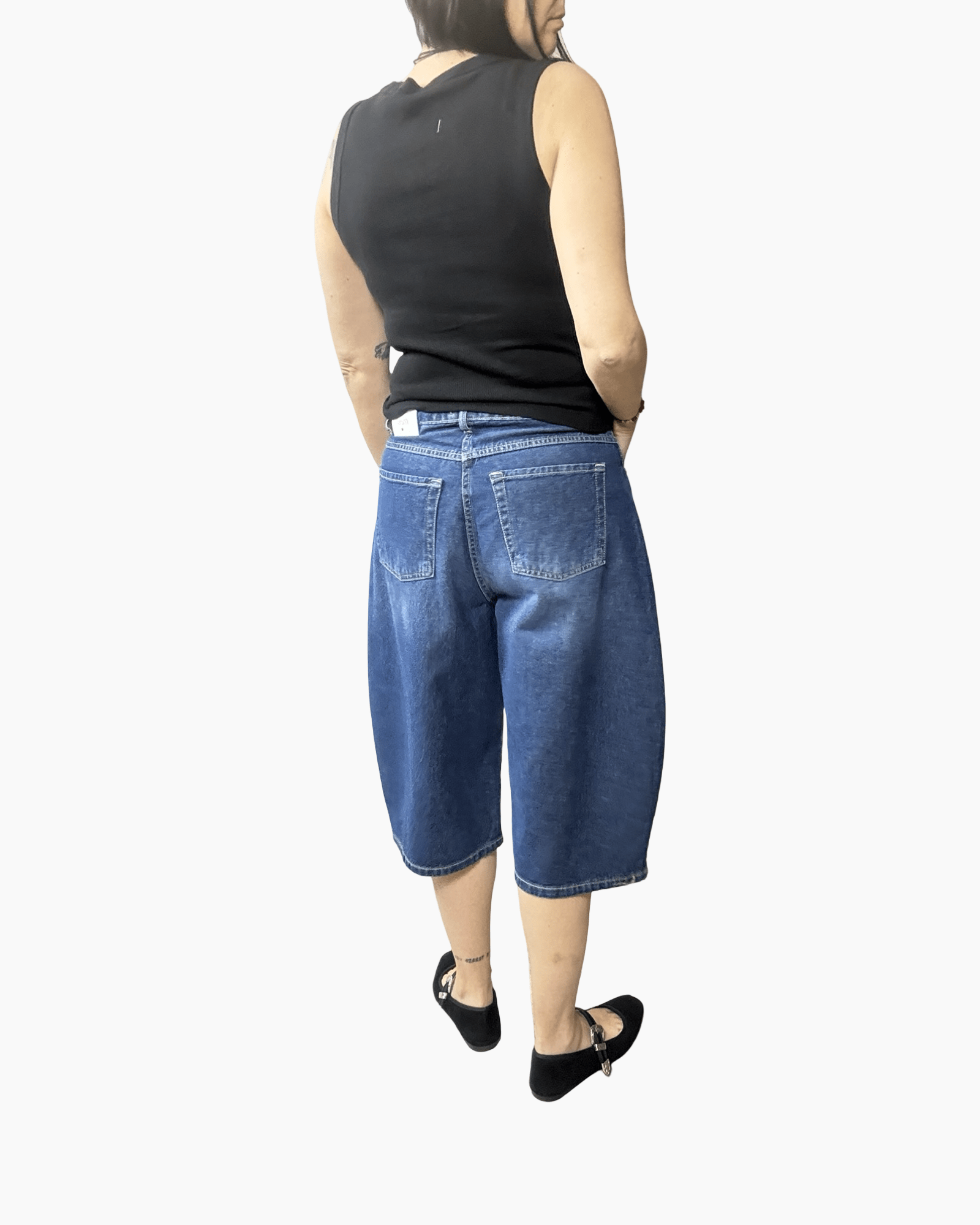 BERMUDA CARROT IN DENIM MOTEL - XE BLU ABBIGLIAMENTO