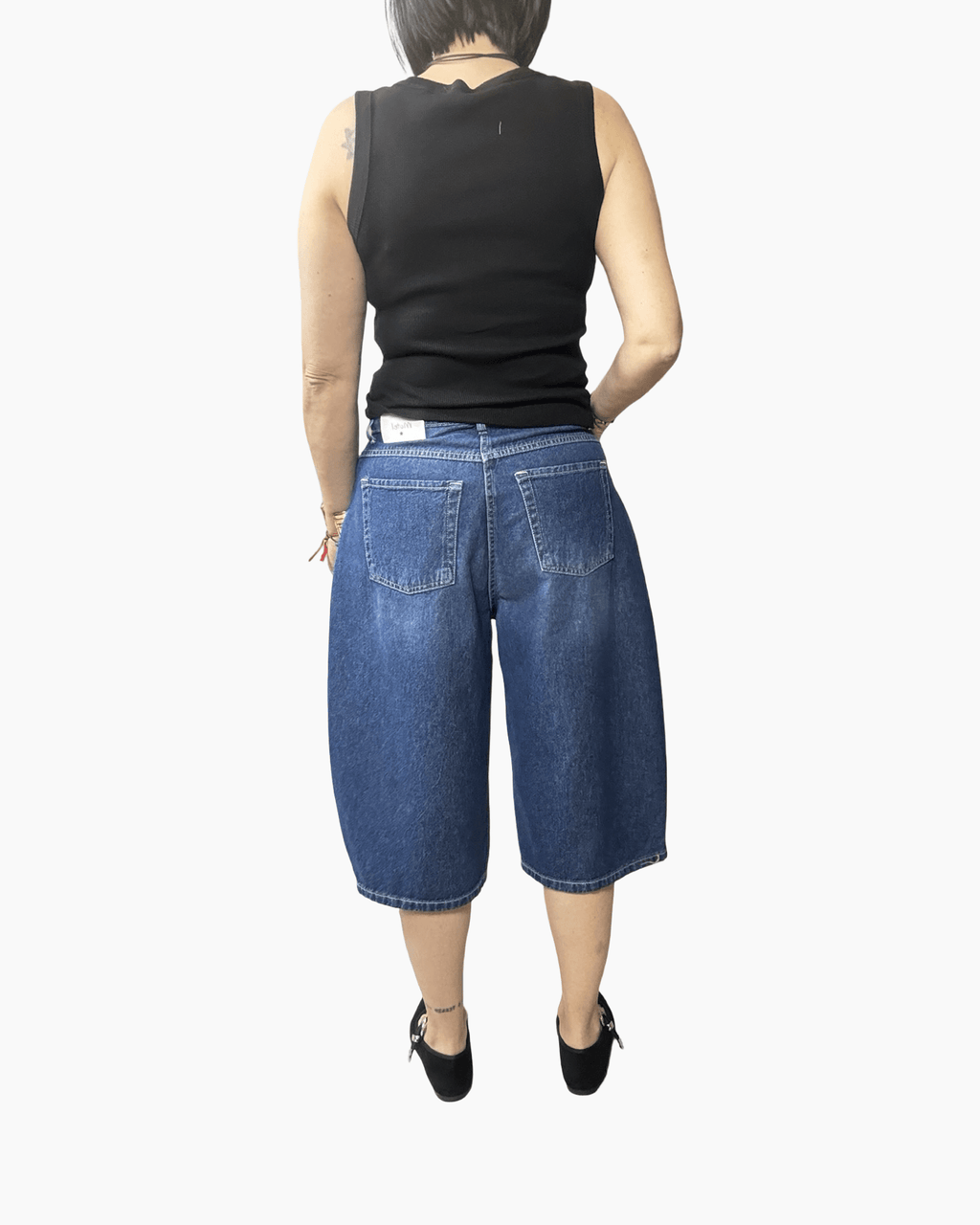 BERMUDA CARROT IN DENIM MOTEL - XE BLU ABBIGLIAMENTO