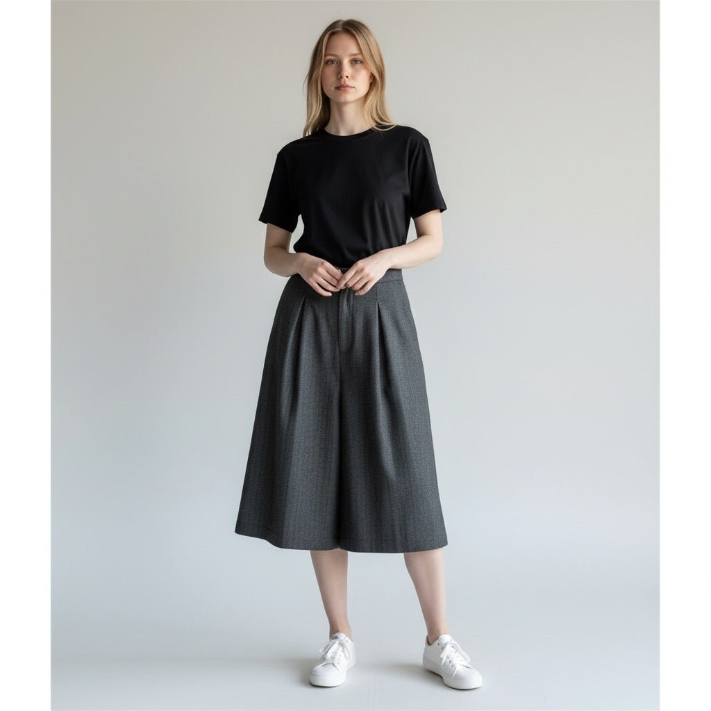 BERMUDA GAMBA AMPIA TENSIONE IN - XE BLU Abbigliamento Donna