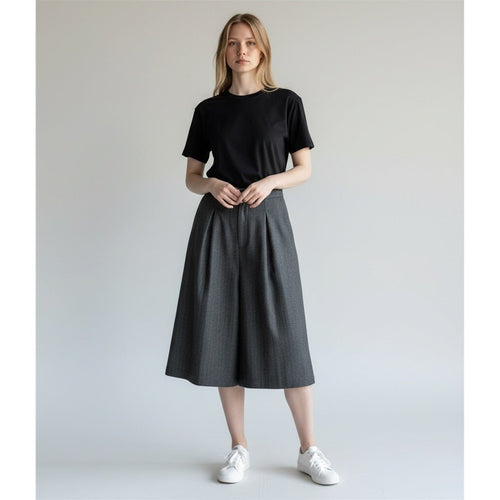 BERMUDA GAMBA AMPIA TENSIONE IN - XE BLU Abbigliamento Donna