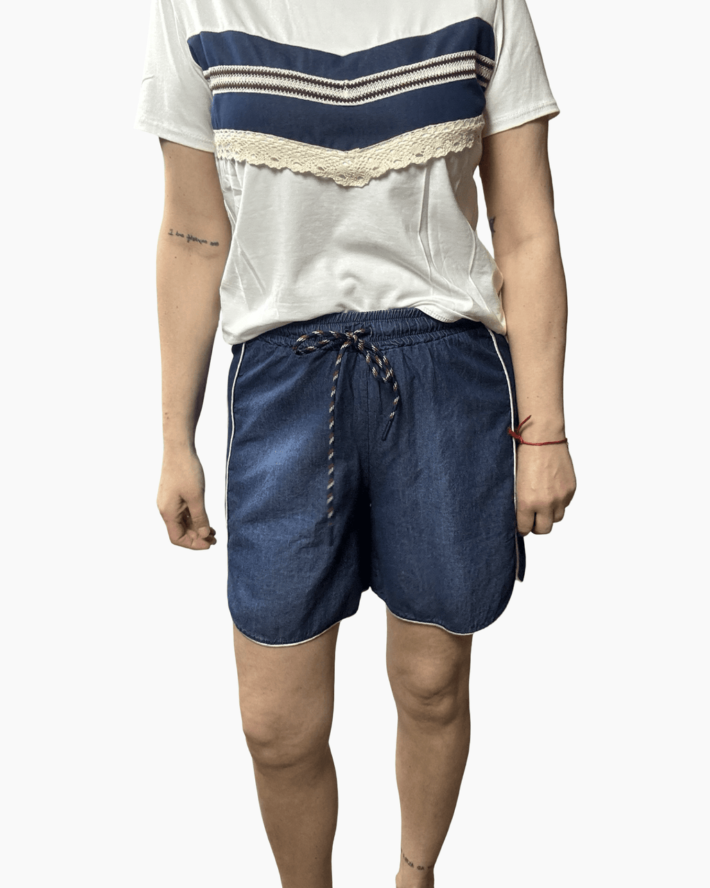BERMUDA IN CHAMBRAY SUSY MIX - XE BLU ABBIGLIAMENTO