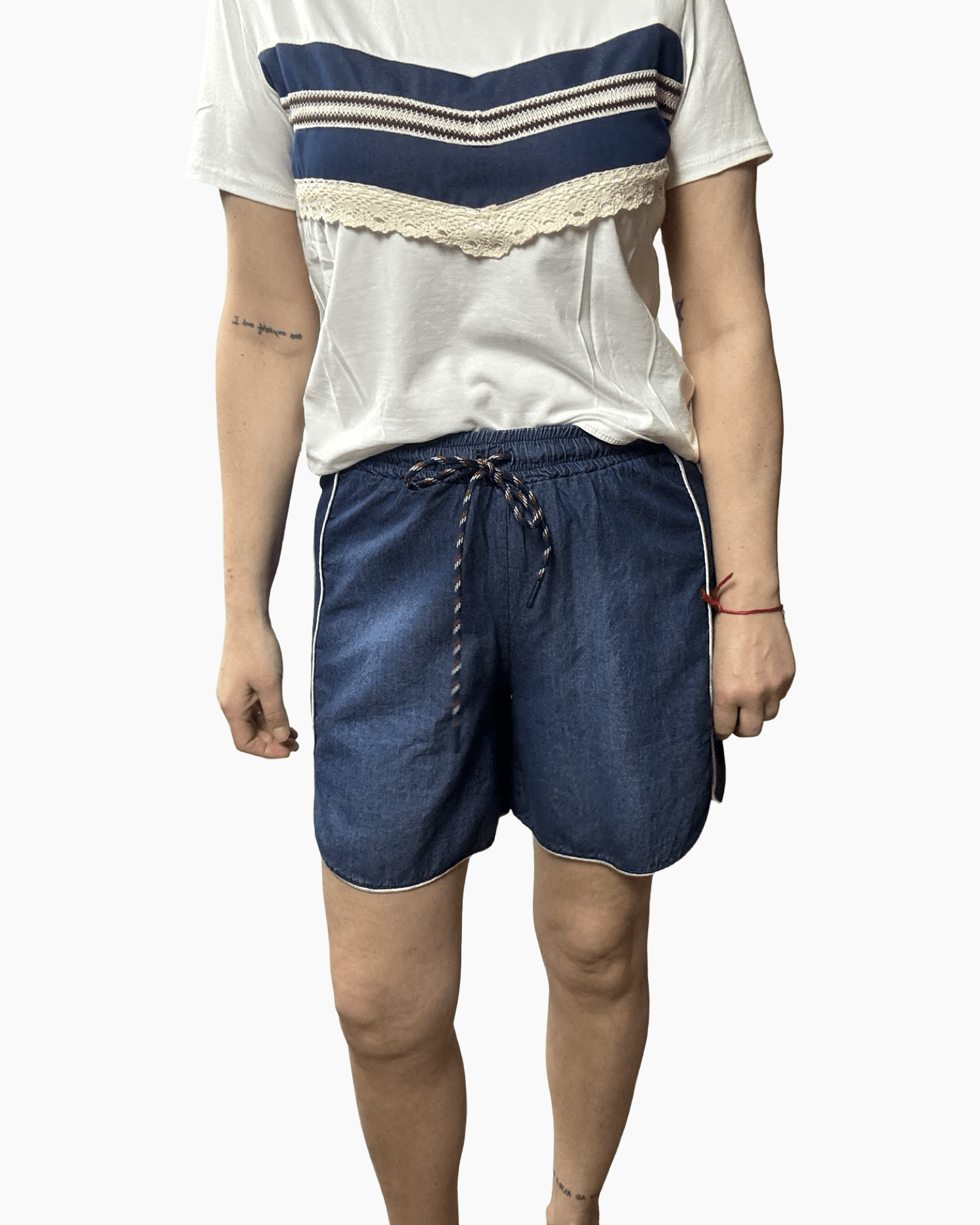 BERMUDA IN CHAMBRAY SUSY MIX - XE BLU ABBIGLIAMENTO
