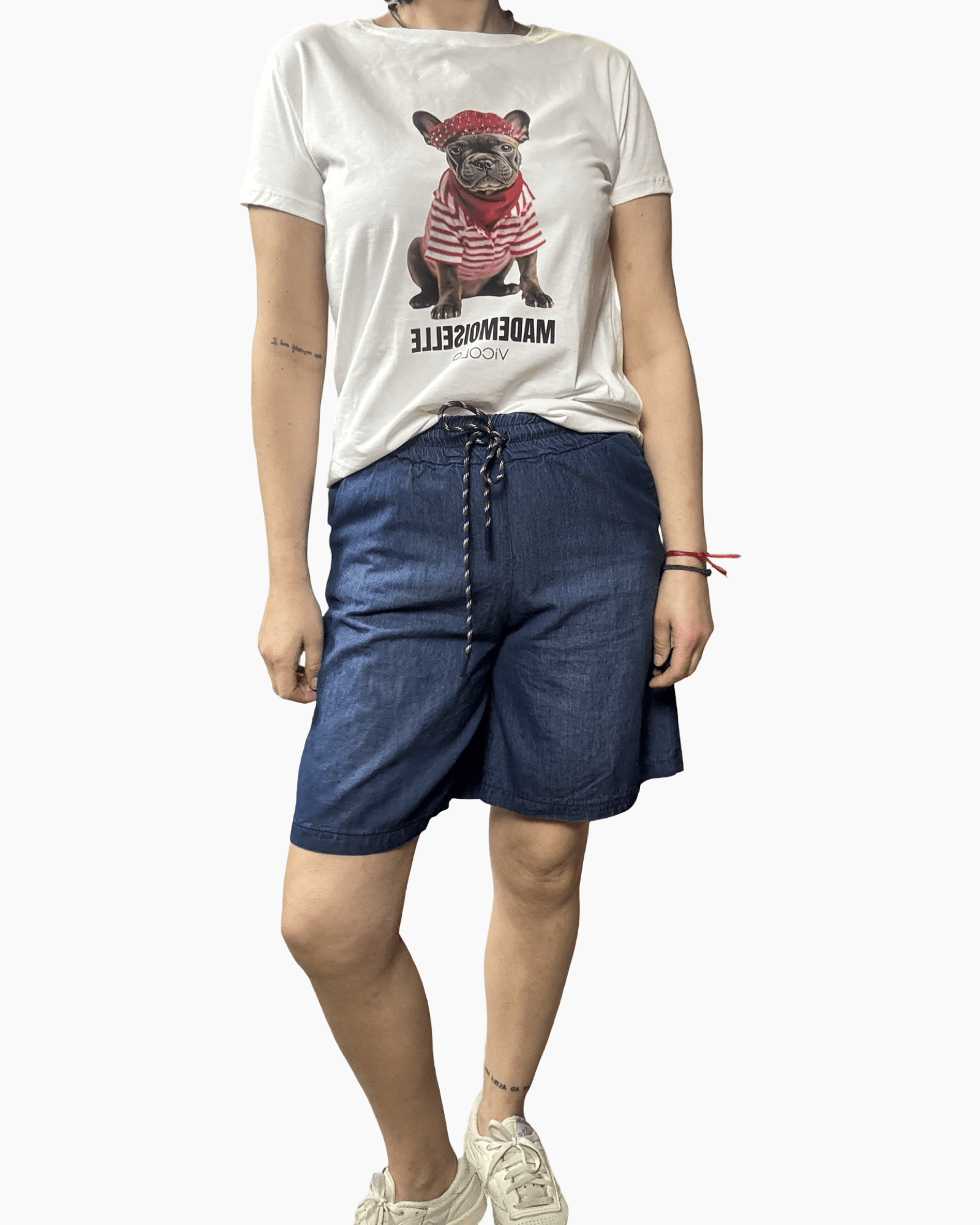 BERMUDA IN CHAMBRAY SUSY MIX - XE BLU ABBIGLIAMENTO