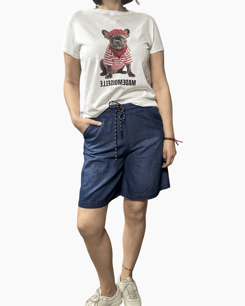 BERMUDA IN CHAMBRAY SUSY MIX - XE BLU ABBIGLIAMENTO